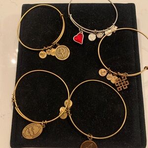Alex and Ani Gold and Silver Adjustable Charm Bracelets 5  bracelets for $40